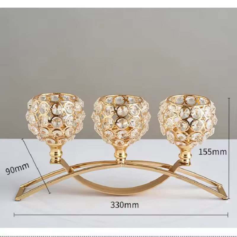 INI - 3 Arms Gold Candle Holder