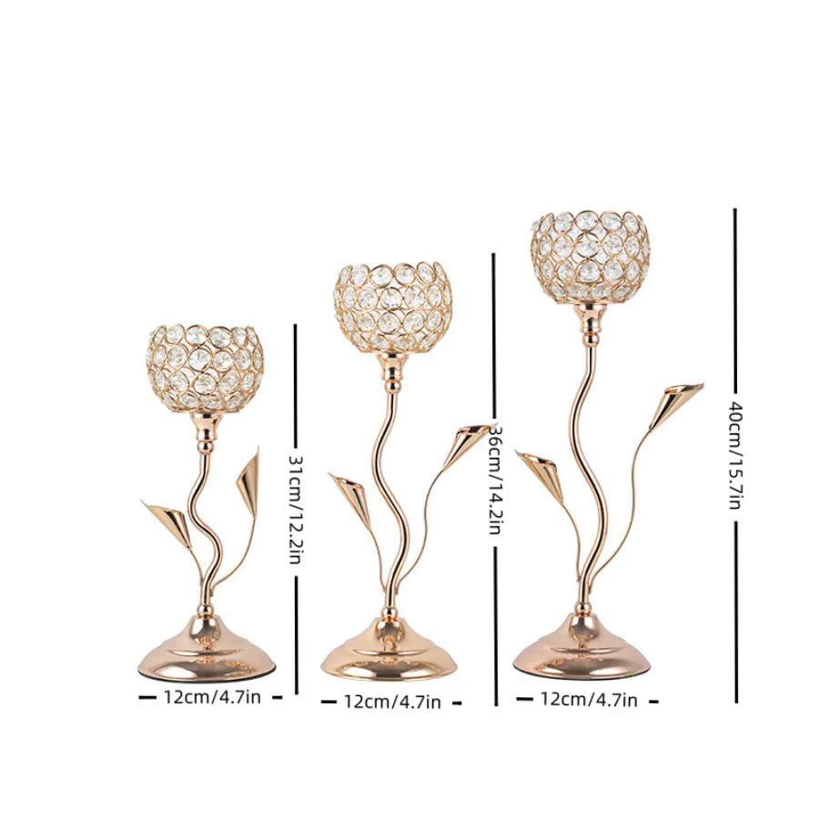 HSI - Gold Flower Candle Holder