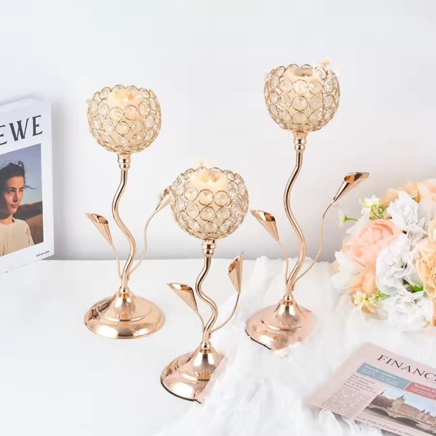 HSI - Gold Flower Candle Holder