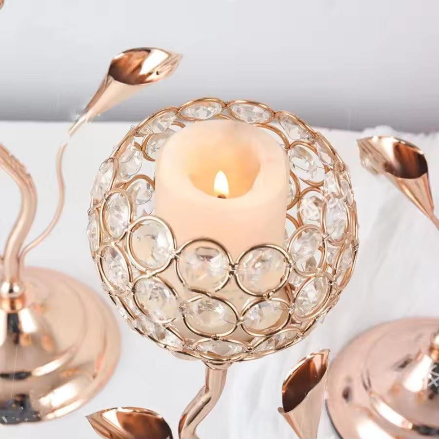 HSI - Gold Flower Candle Holder