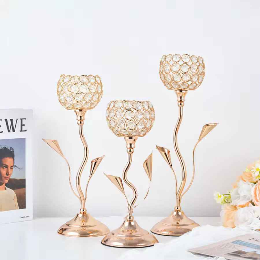 HSI - Gold Flower Candle Holder